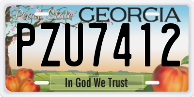 GA license plate PZU7412
