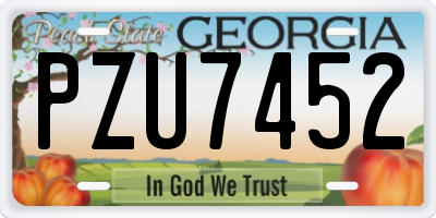 GA license plate PZU7452
