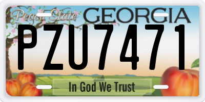 GA license plate PZU7471