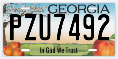 GA license plate PZU7492