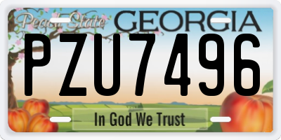 GA license plate PZU7496