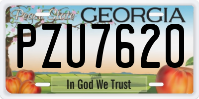GA license plate PZU7620