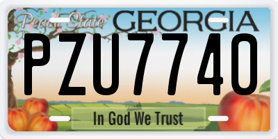 GA license plate PZU7740