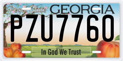 GA license plate PZU7760