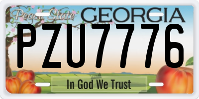 GA license plate PZU7776