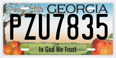 GA license plate PZU7835