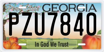 GA license plate PZU7840