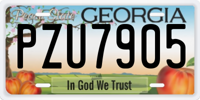GA license plate PZU7905