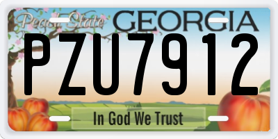 GA license plate PZU7912