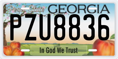 GA license plate PZU8836