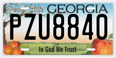GA license plate PZU8840