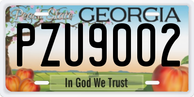 GA license plate PZU9002