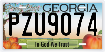 GA license plate PZU9074