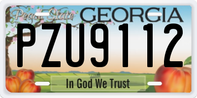 GA license plate PZU9112