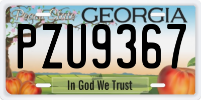 GA license plate PZU9367