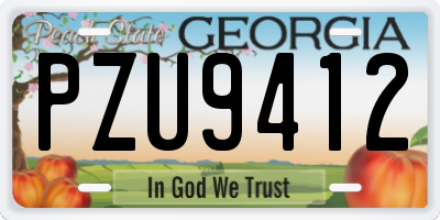 GA license plate PZU9412