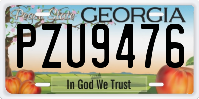GA license plate PZU9476