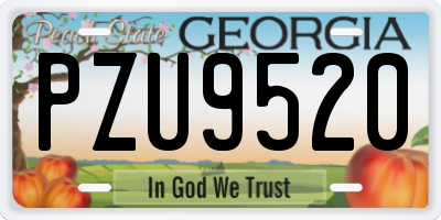 GA license plate PZU9520