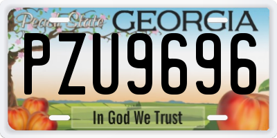 GA license plate PZU9696