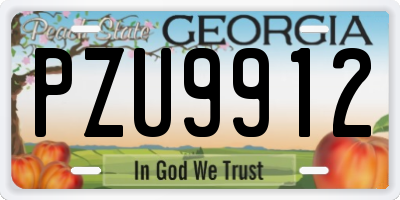 GA license plate PZU9912