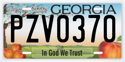 GA license plate PZV0370