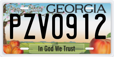GA license plate PZV0912