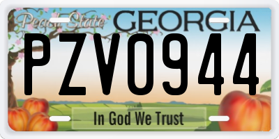 GA license plate PZV0944