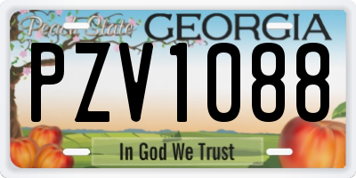 GA license plate PZV1088
