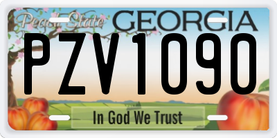 GA license plate PZV1090