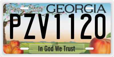 GA license plate PZV1120