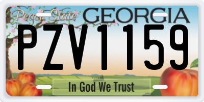 GA license plate PZV1159