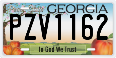 GA license plate PZV1162