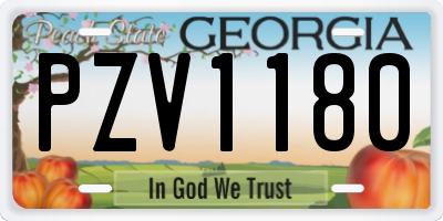 GA license plate PZV1180