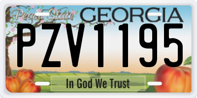 GA license plate PZV1195