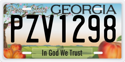 GA license plate PZV1298