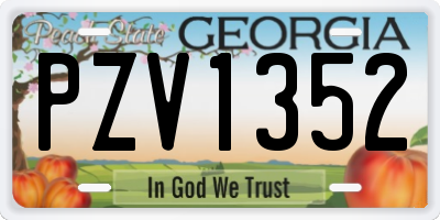GA license plate PZV1352