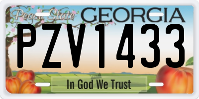 GA license plate PZV1433