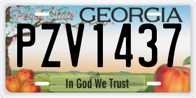 GA license plate PZV1437