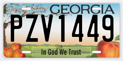 GA license plate PZV1449