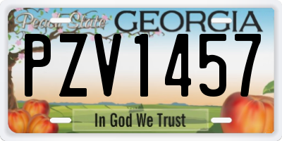 GA license plate PZV1457