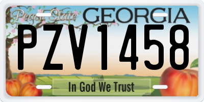 GA license plate PZV1458
