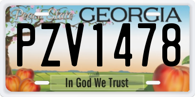 GA license plate PZV1478