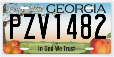 GA license plate PZV1482