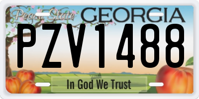 GA license plate PZV1488