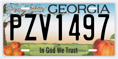 GA license plate PZV1497