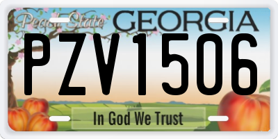 GA license plate PZV1506