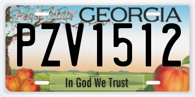 GA license plate PZV1512