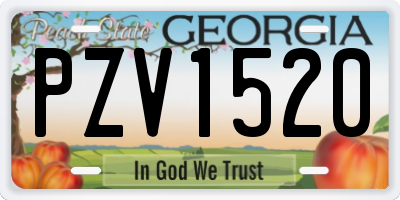 GA license plate PZV1520