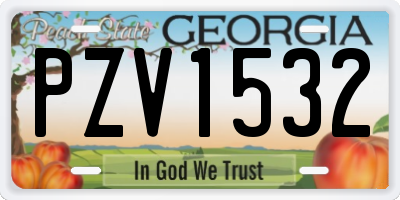 GA license plate PZV1532