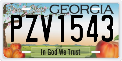 GA license plate PZV1543